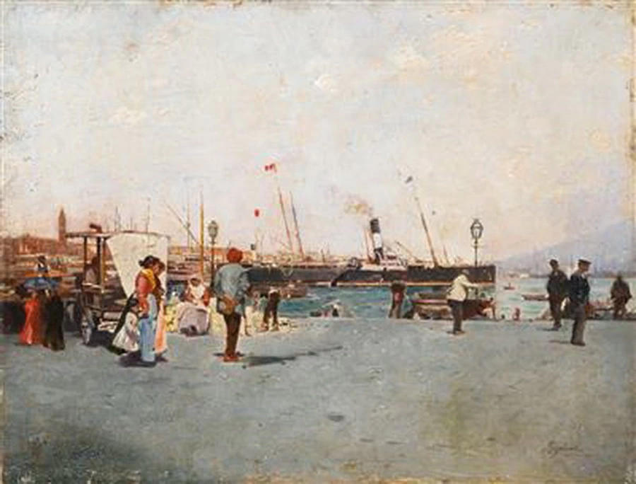 Figure sul molo di Napoli